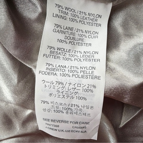 J.CREW Women's Italian Wool Stadium Cloth Cocoon Coat In Grey/Black Size 4 - Picture 8 of 13